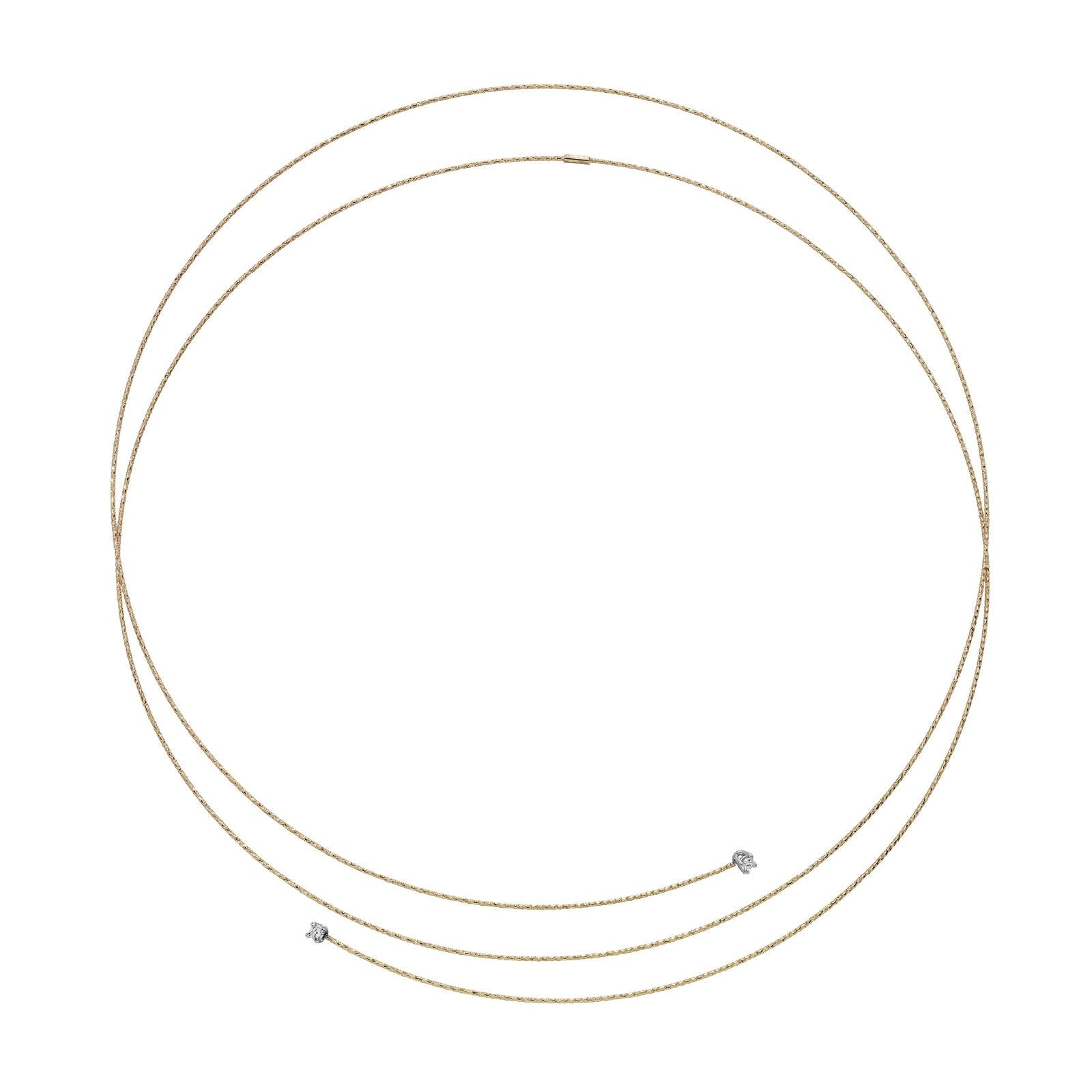 Collana donna MagicWire Perfect filo a spirale in oro giallo due diamanti 0,04ct 17-C-GD-01-1