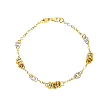 Bracciale donna JOY Gioielli in oro giallo e bianco con piccoli cerchi 171799-1