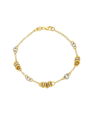 Bracciale catena da donna JOY Gioielli Oro realizzato in oro giallo e bianco 18 kt con piccoli cerchi alternati 171799