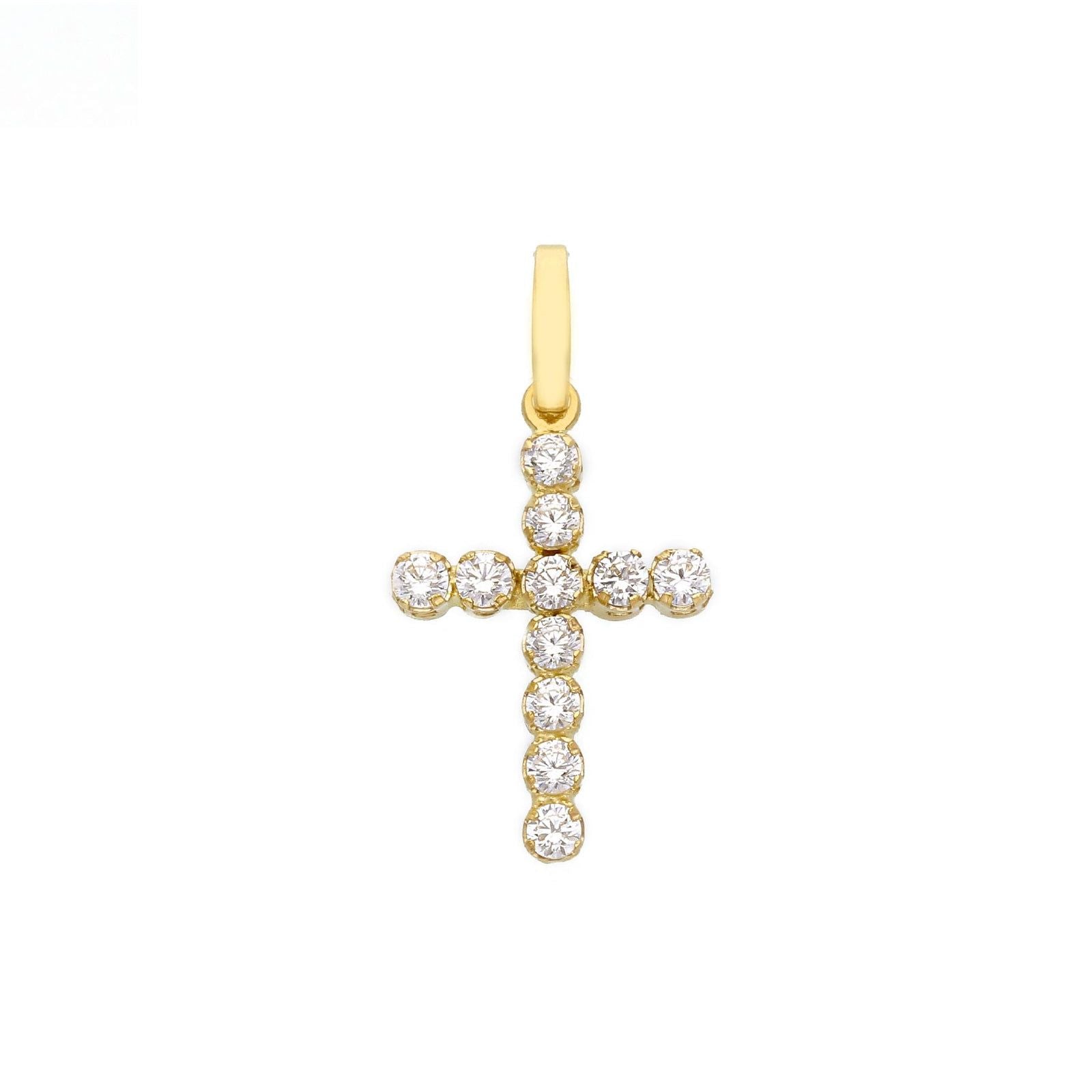 Ciondolo donna JOY Gioielli in oro giallo a croce con zirconi 180038-1