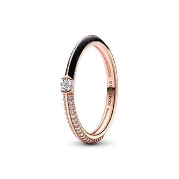 Anello Pietre Luminose & Smalto Nero Pandora ME 182528C01-1