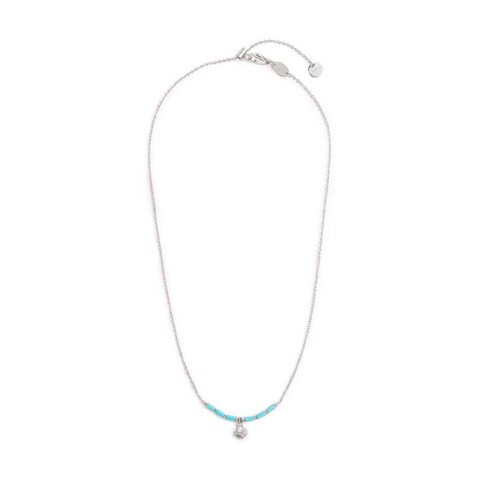 Collana girocollo Marlù Time To donna acciaio perline,ematite e pendente conchiglia 18CN120-T