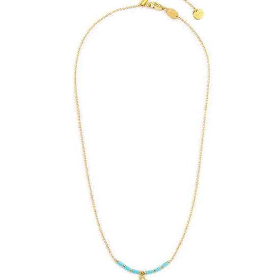 Collana girocollo Marlù Time To donna acciaio dorato perline,ematite e pendente conchiglia 18CN120G-T-2