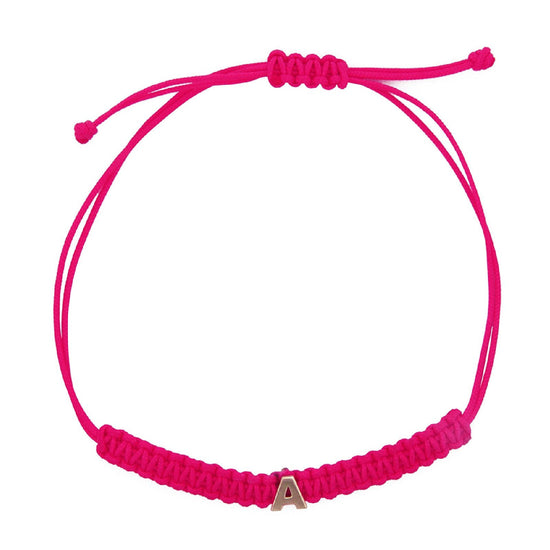 Bracciale rosa Rue Des Mille Golden Mate e lettera A in oro da donna 18K-BR-07-A-1