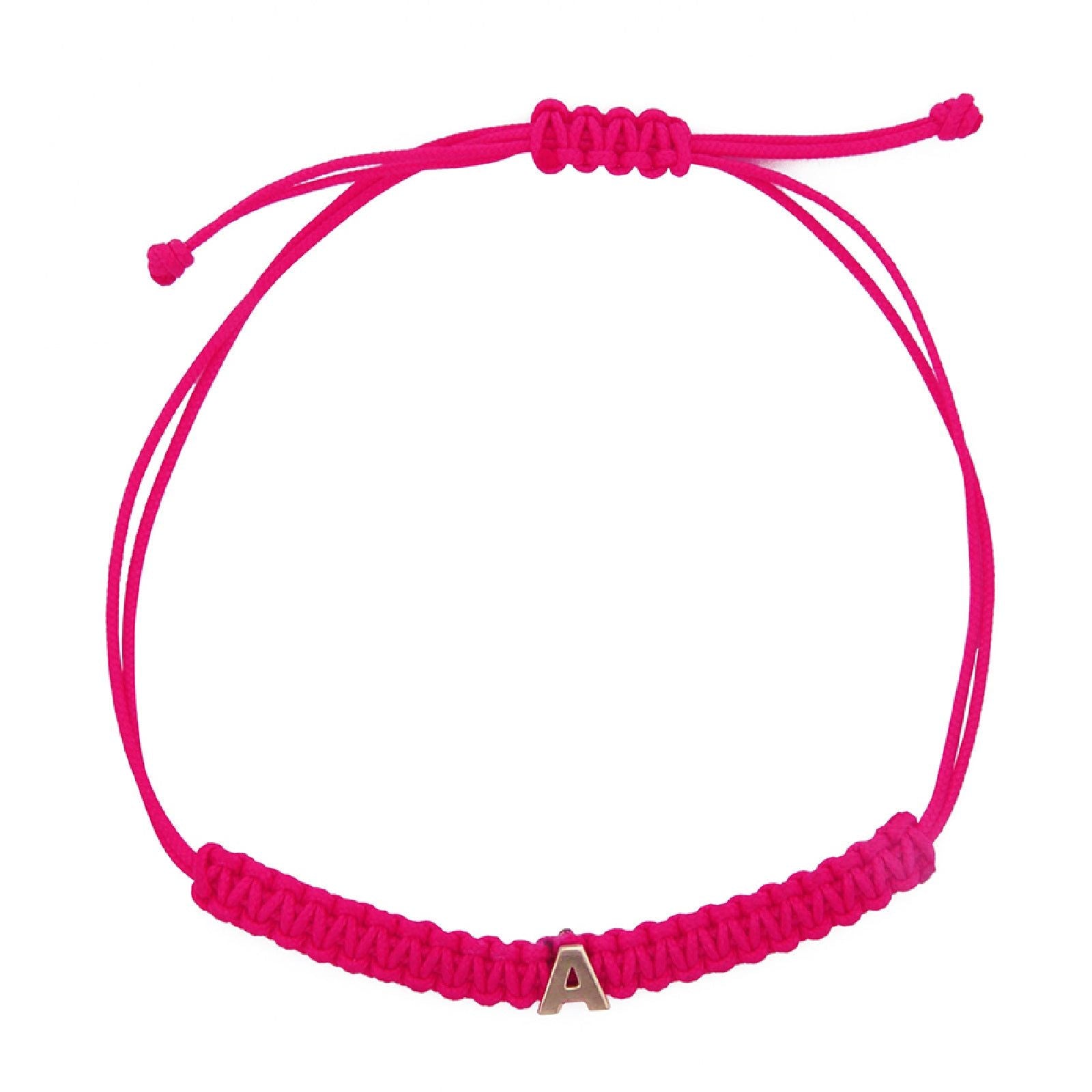 Bracciale rosa Rue Des Mille Golden Mate e lettera A in oro da donna 18K-BR-07-A-1