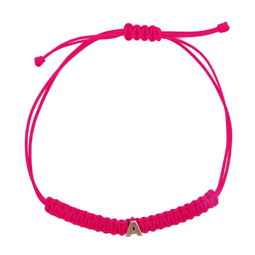 Bracciale rosa Rue Des Mille Golden Mate e lettera A in oro da donna 18K-BR-07-A-1