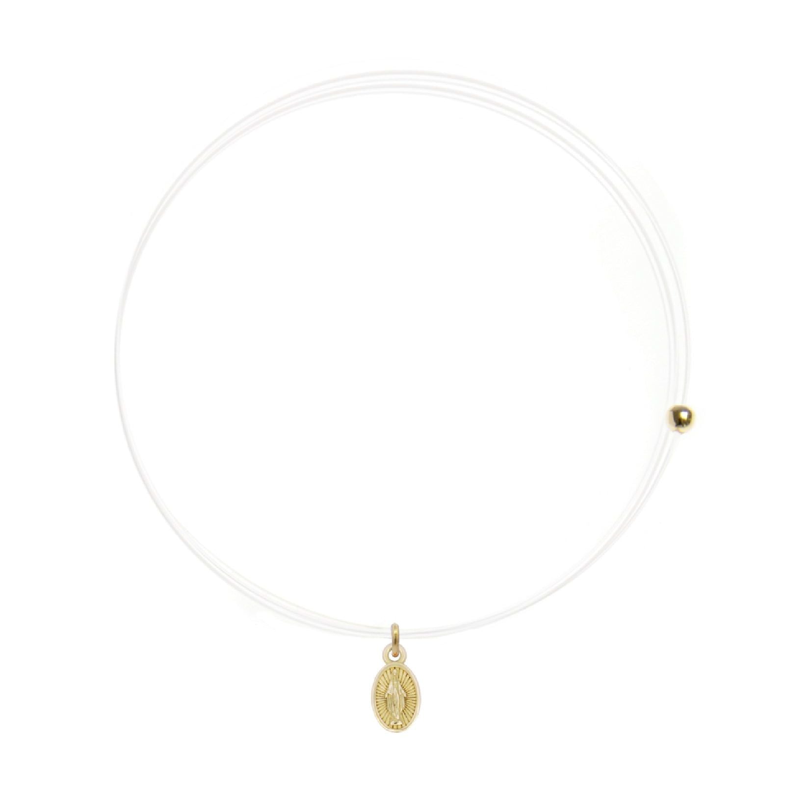Collana silicone Rue Des Mille Golden Mate donna con charm Madonnina oro 18K-GR-LNZ-MAD-1