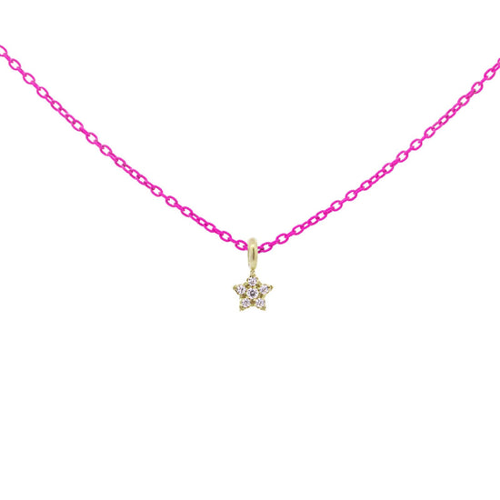 Collana argento rosa Rue Des Mille Golden Mate donna con stella e diamanti 18K-GRV-K1-DSTE-1