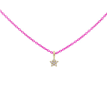 Collana argento rosa Rue Des Mille Golden Mate donna con stella e diamanti 18K-GRV-K1-DSTE-1