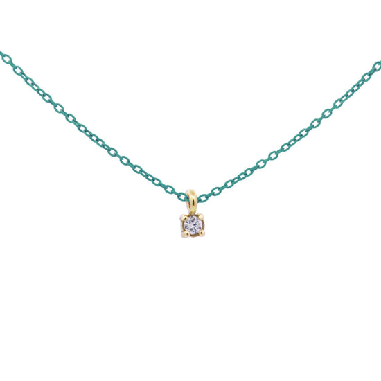 Collana in argento verde Rue Des Mille Golden Mate donna in oro e diamante 18K-GRV-K3-DCAST-1