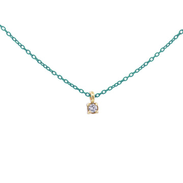 Collana in argento verde Rue Des Mille Golden Mate donna in oro e diamante 18K-GRV-K3-DCAST-1