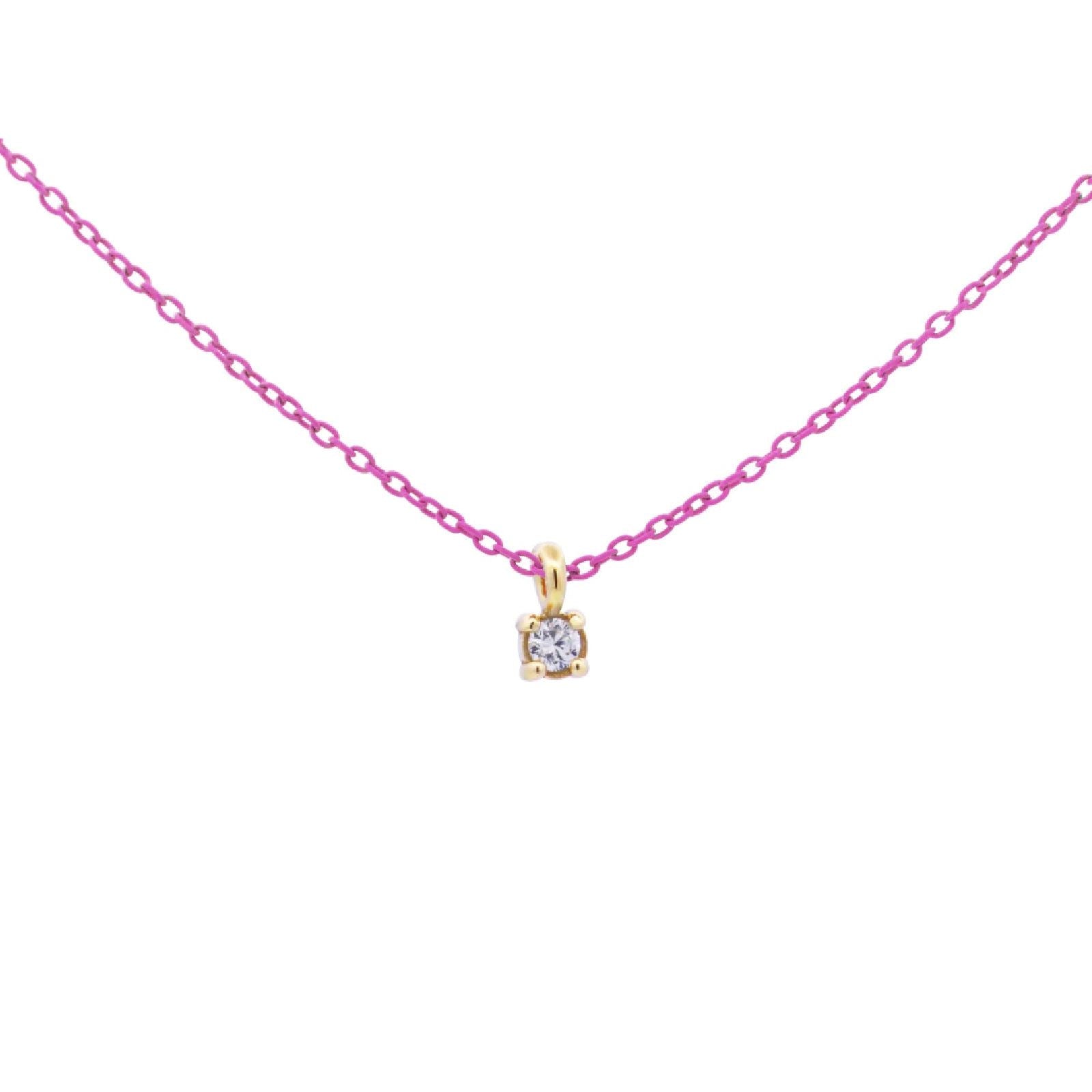 Collana in argento rosa Rue Des Mille Golden Mate donna in oro e diamante 18K-GRV-K6-DCAST-1