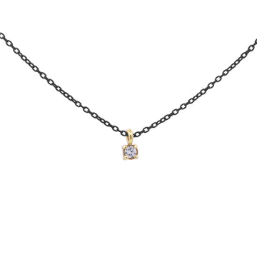 Collana in argento nero Rue Des Mille Golden Mate donna in oro e diamante 18K-GRV-K8-DCAST-1