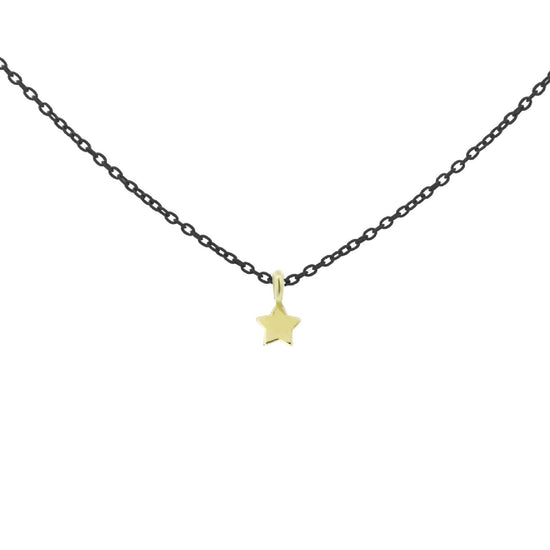 Collana in argento nero Rue Des Mille Golden Mate donna con stella oro 18K-GRV-K8-STE-1