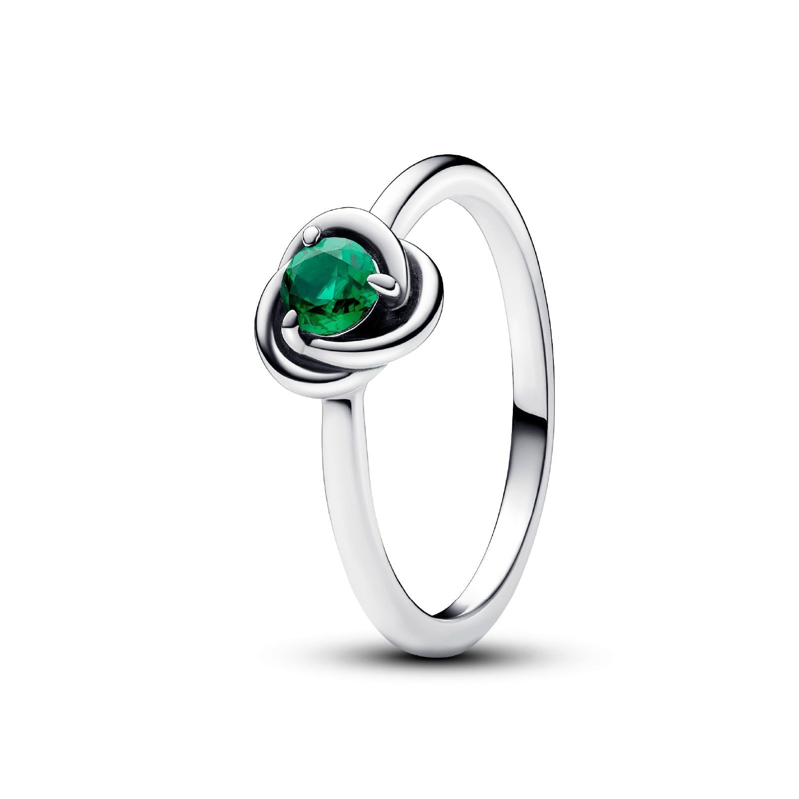 Anello donna Pandora Moments Cerchio Eterno Verde Scuro Maggio con cristallo verde in argento 192993C05-1