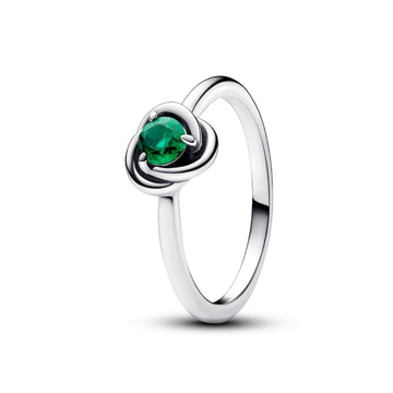 Anello donna Pandora Moments Cerchio Eterno Verde Scuro Maggio con cristallo verde in argento 192993C05-1
