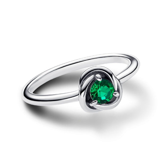 Anello donna Pandora Moments Cerchio Eterno Verde Scuro Maggio con cristallo verde in argento 192993C05-2