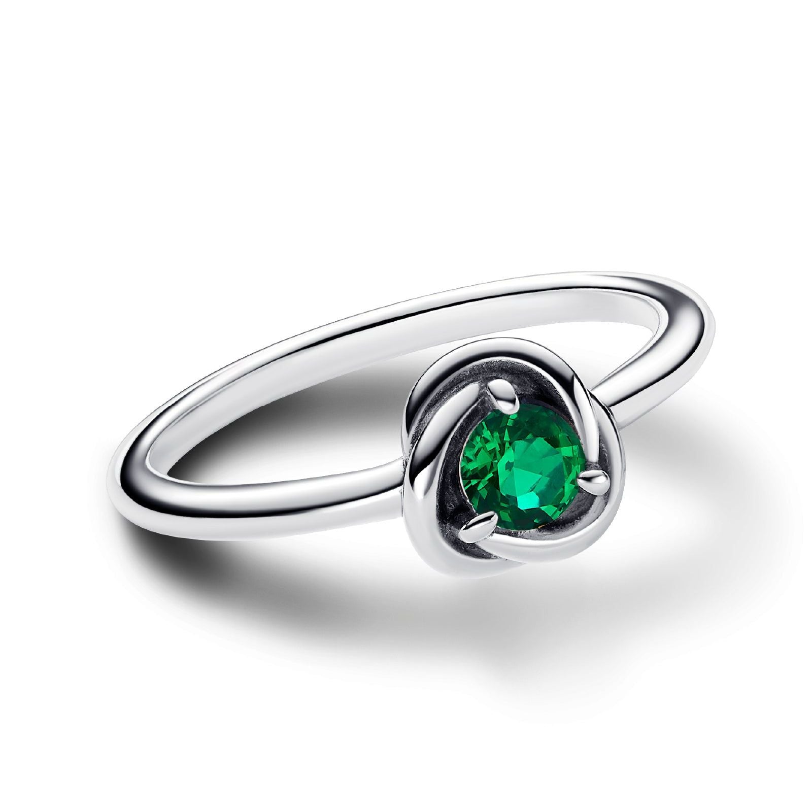 Anello donna Pandora Moments Cerchio Eterno Verde Scuro Maggio con cristallo verde in argento 192993C05-2