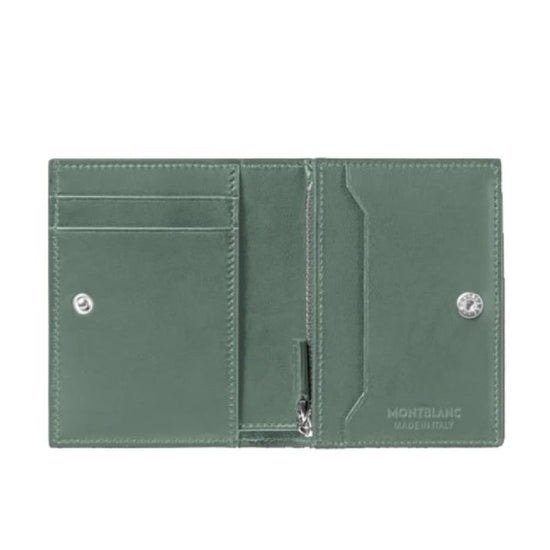 Portafoglio uomo Montblanc Continental Nano in pelle di vitello verde 198011-2