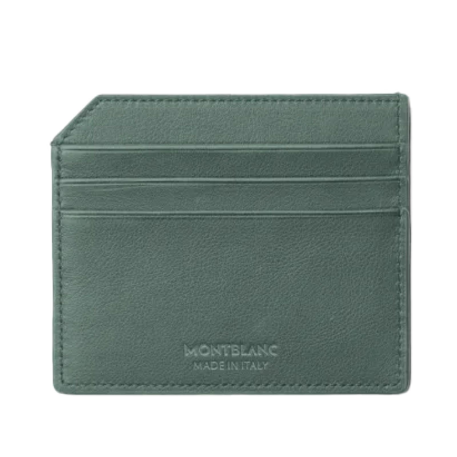 Porta carte uomo Montblanc Meisterstück Soft pelle verde peltro 198037-2