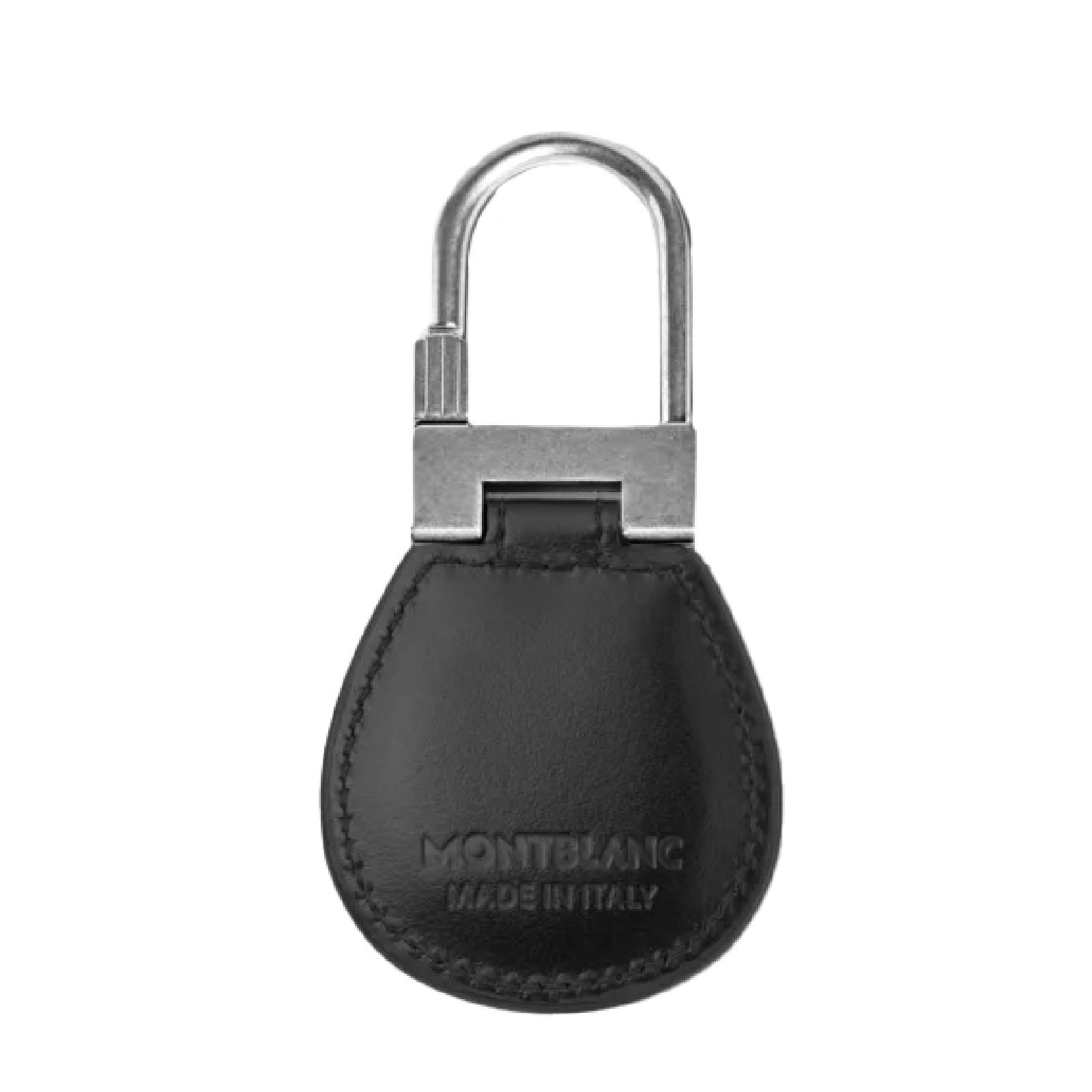 Portachiavi uomo Montblanc Meisterstück pelle nera e gancio 198342-3