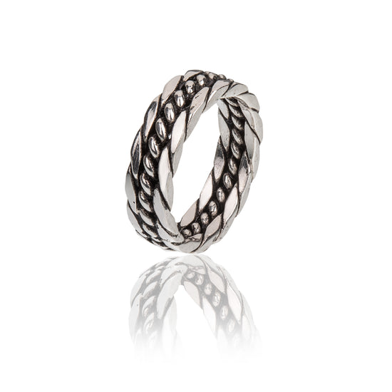 Anello sottile Burroni argento corde nautiche filigrana etrusca 19