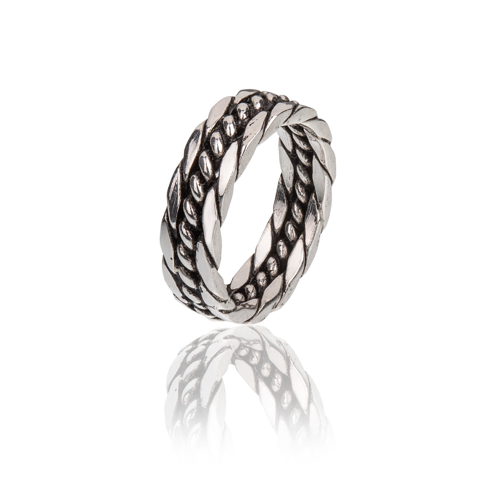 Anello sottile Burroni argento corde nautiche filigrana etrusca 19