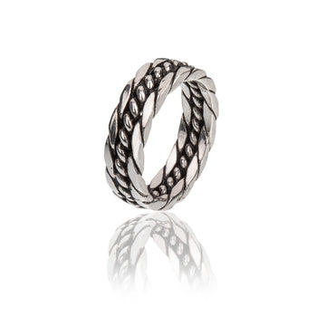 Anello sottile Burroni argento corde nautiche filigrana etrusca 19