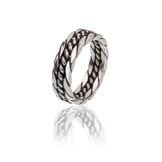 Anello sottile Burroni argento corde nautiche filigrana etrusca 19