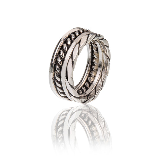 Anello fascia Burroni argento cuore nautico e filigrana etrusca 19