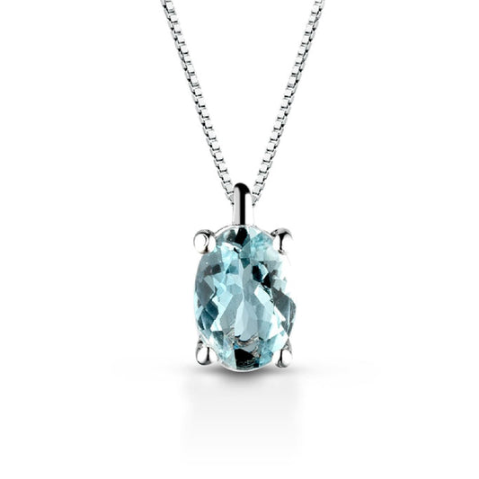 Collana PG Gioielli in oro 18kt con acquamarina 0,43ct MISURA UNICA