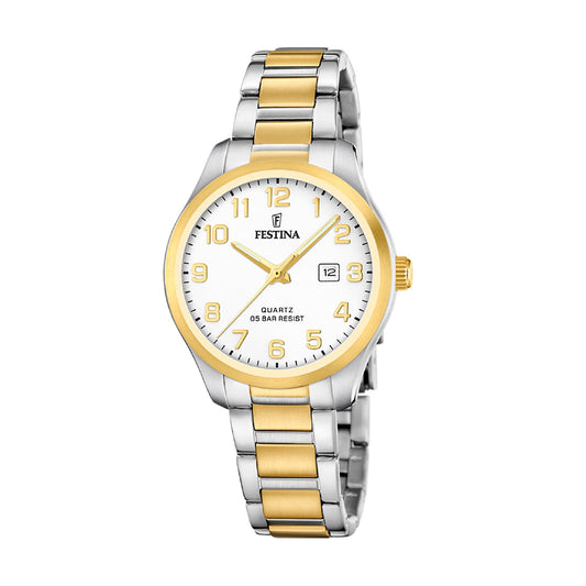 Orologio solo tempo donna Festina in acciaio bicolor dorato MISURA UNICA