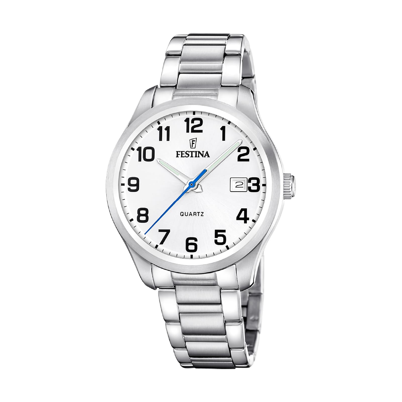 Orologio solo tempo uomo Festina acciaio quadrante bianco MISURA UNICA
