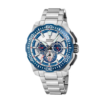 Orologio cronografo da uomo Festina acciaio quadrante blu MISURA UNICA