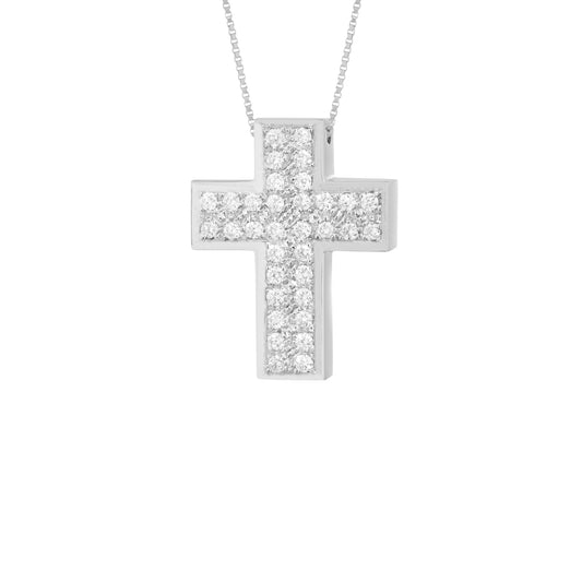 Croce PG Gioielli oro 18kt con diamante 0,18ct G VS MISURA UNICA