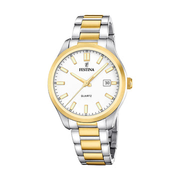 Orologio solo tempo uomo Festina in acciaio bicolor dorato MISURA UNICA