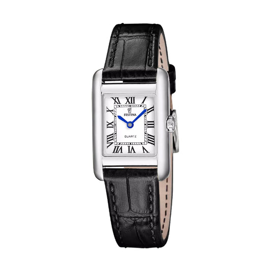 Orologio Festina On The Square in acciaio e pelle da donna MISURA UNICA