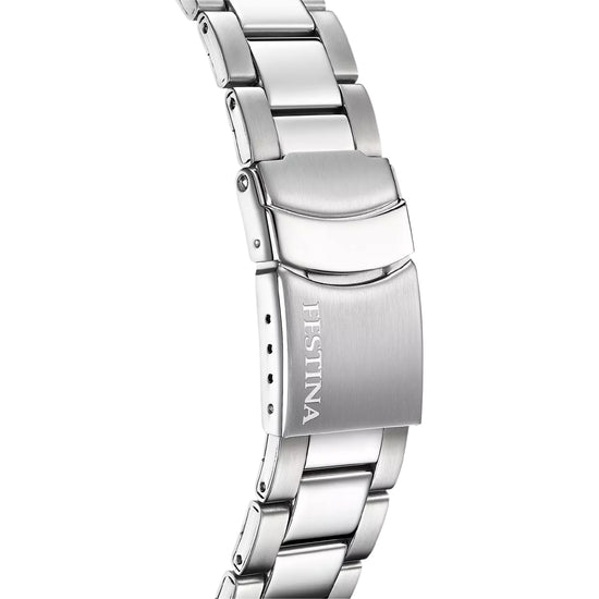 Orologio Festina Multifunzione da uomo in acciaio con quadrante bianco MISURA UNICA