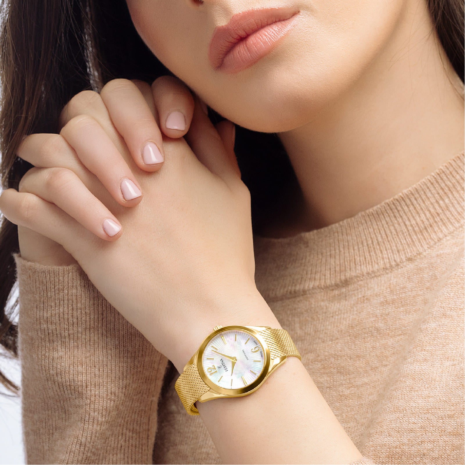 Orologio solo tempo Festina acciaio dorato a maglia mesh MISURA UNICA