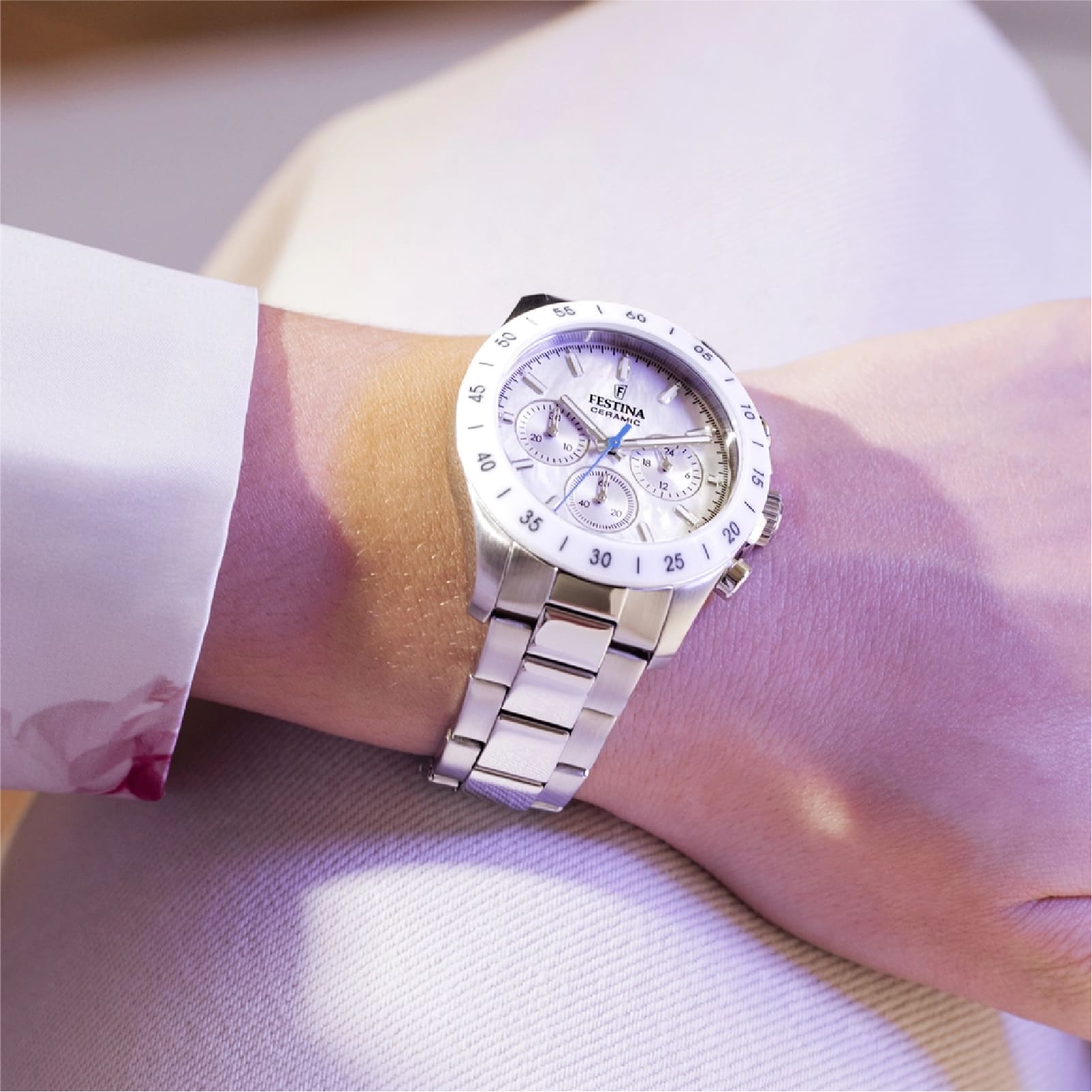 Orologio cronografo Festina Ceramic in acciaio inossidabile MISURA UNICA