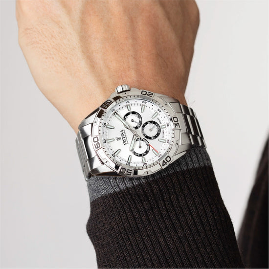 Orologio Festina Multifunzione da uomo in acciaio con quadrante bianco MISURA UNICA