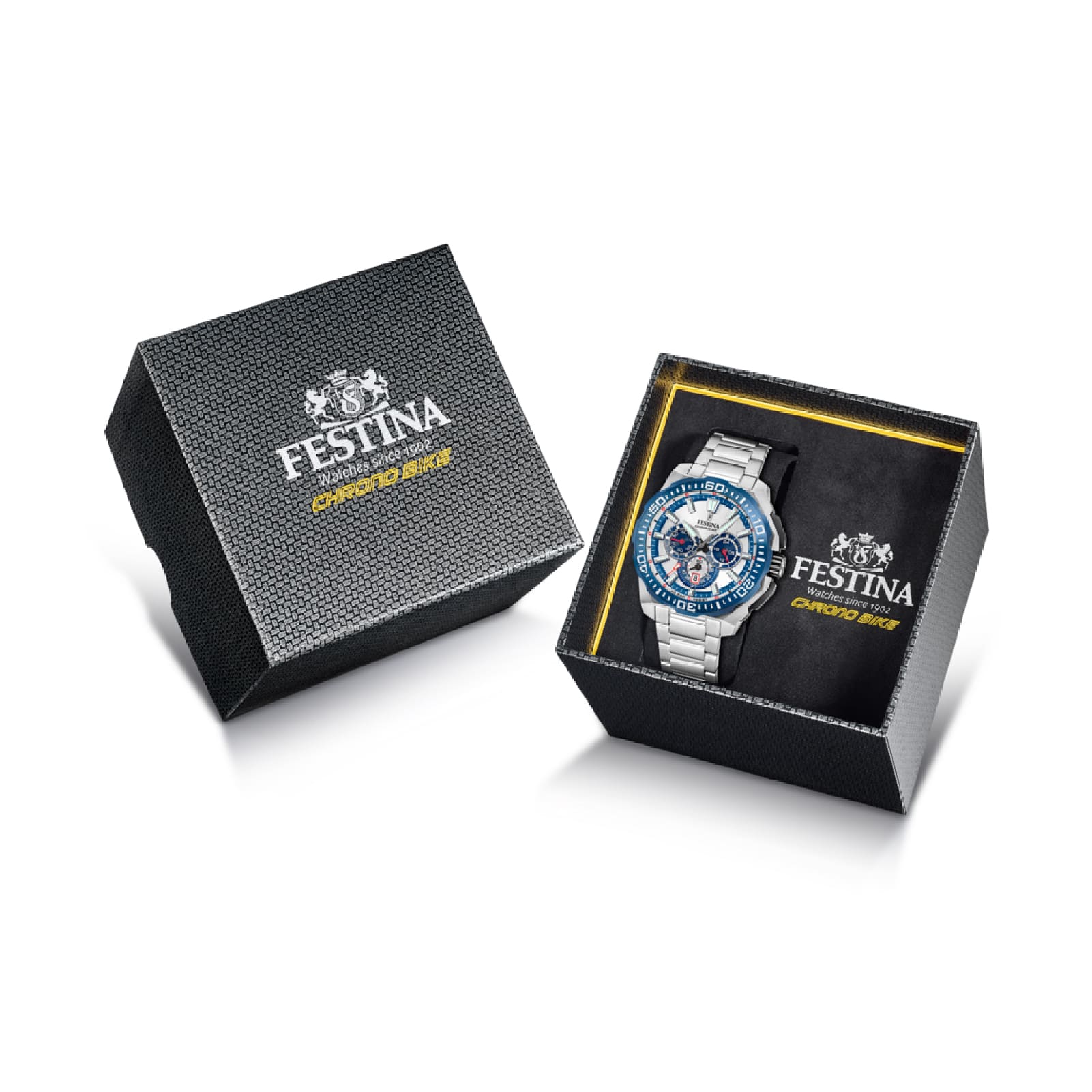 Orologio cronografo da uomo Festina acciaio quadrante blu MISURA UNICA