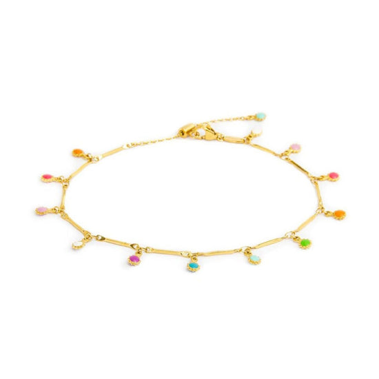 Cavigliera donna Marlù Ankle Party acciaio dorato con barrette e pendenti 20CV083G-RGB-1