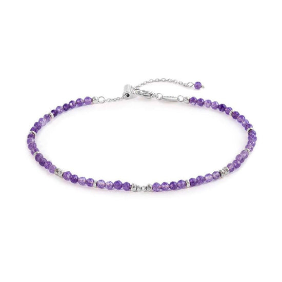 Cavigliera donna Marlù Ankle Party acciaio agata viola ed ematite 20CV085-P-1