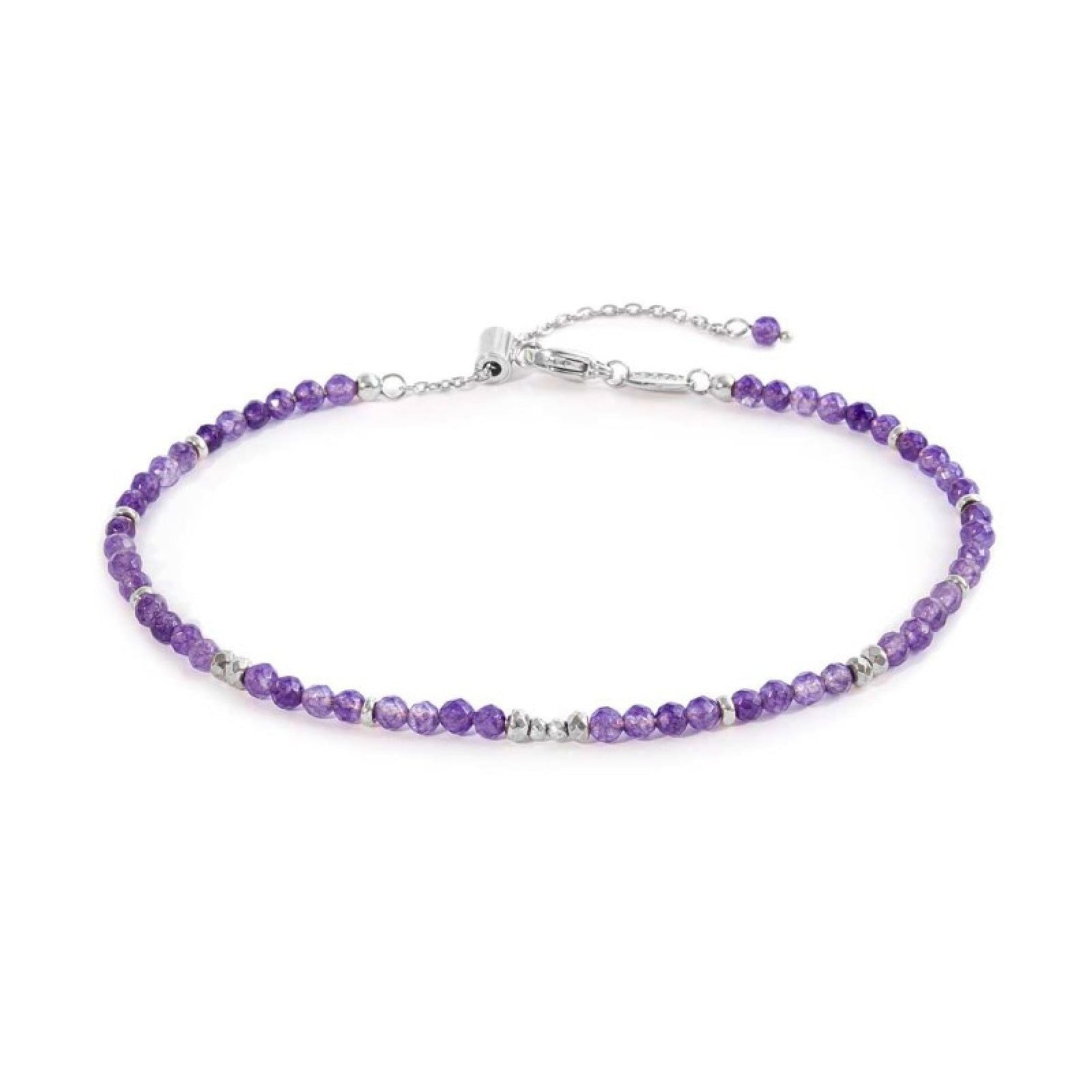 Cavigliera donna Marlù Ankle Party acciaio agata viola ed ematite 20CV085-P-1