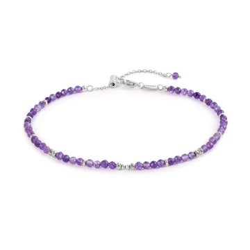 Cavigliera donna Marlù Ankle Party acciaio agata viola ed ematite 20CV085-P-1
