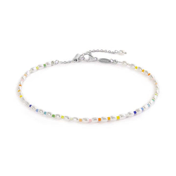 Cavigliera donna Marlù Ankle Party acciaio perle e miyuki multicolore 20CV086-RGB-1
