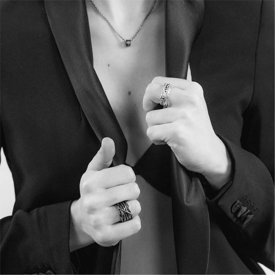 Anello Rubinia Filodellavita  13 fili in argento 925 brunito 21