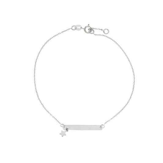 Bracciale donna e bambina JOY Gioielli in oro bianco targhetta con stella 221575-1