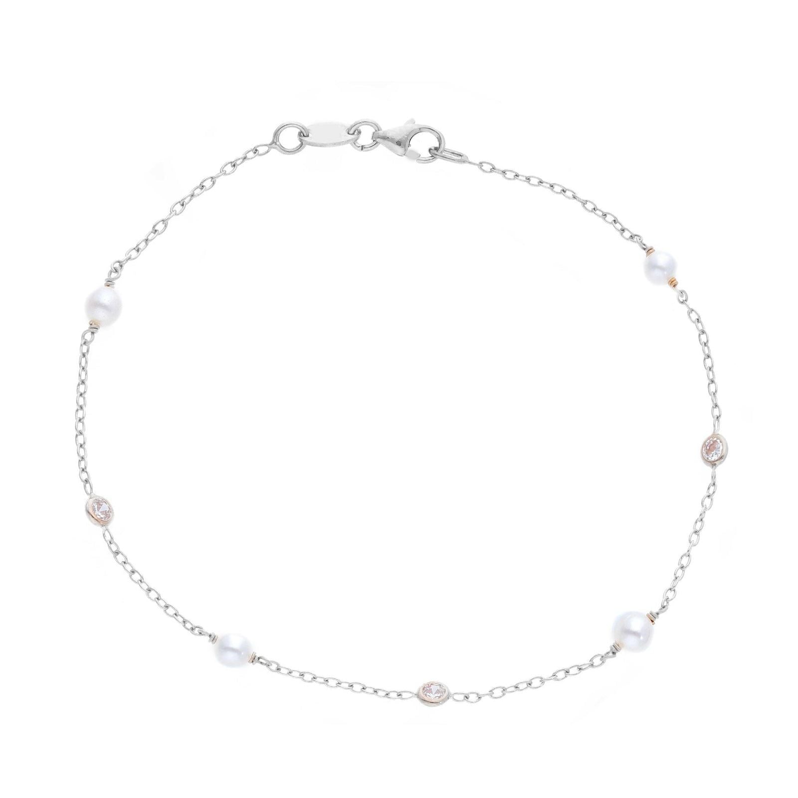 Bracciale donna JOY Gioielli Oro in oro bianco con zirconi e perle 223265-1